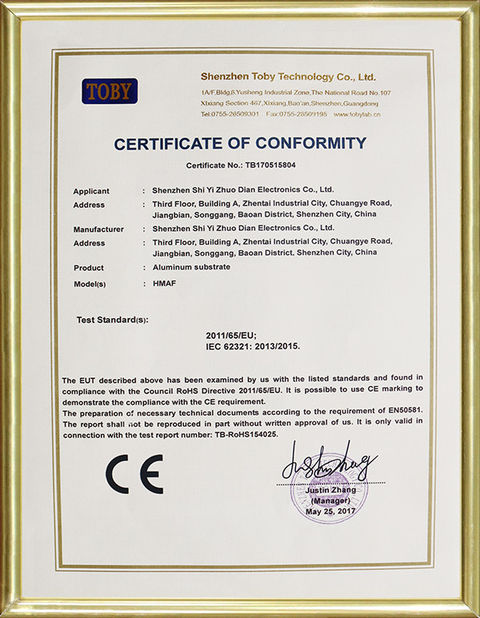 Κίνα Shenzhen Yizhuo Electronics Co., Ltd Πιστοποιήσεις